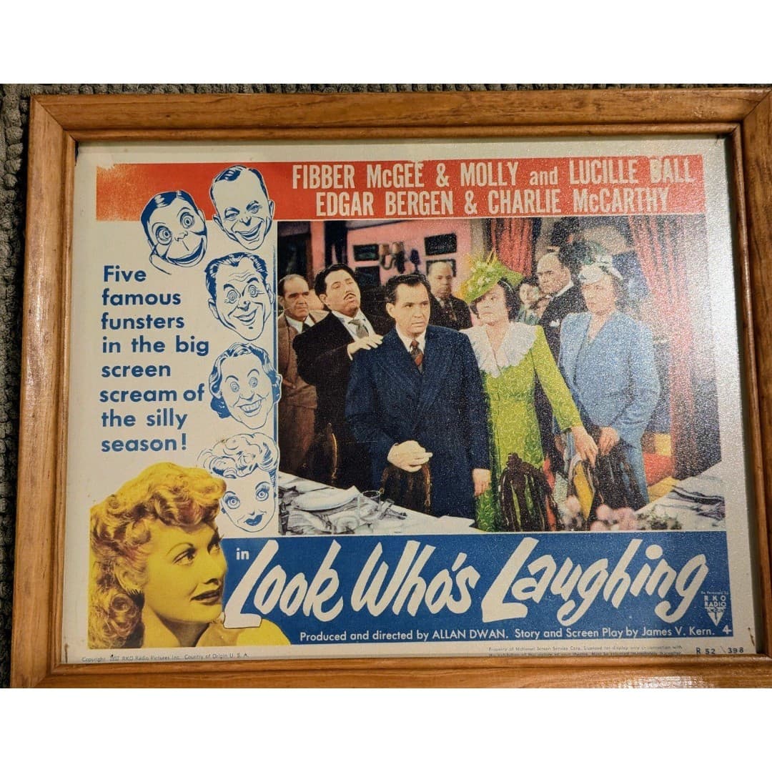 RKO Radio Pictures Framed Lobby Card Look Who's Laughing Lucille Ball 1952 - Image 1