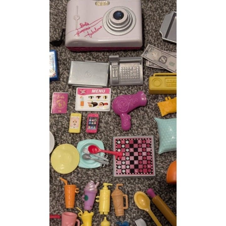 Barbie Huge Lot Vintage Accessories Fashion Household Pink Theme Playset - Thumbnail 2