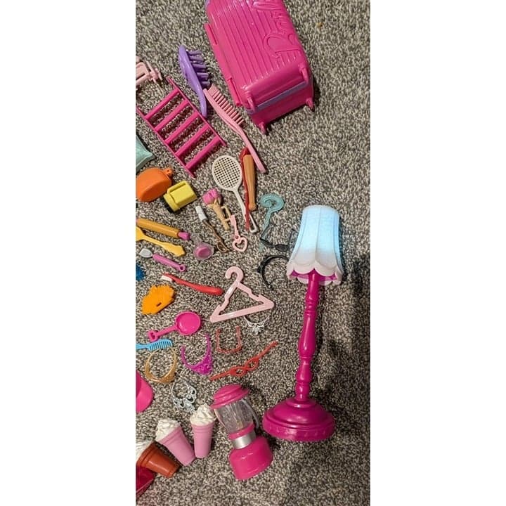 Barbie Huge Lot Vintage Accessories Fashion Household Pink Theme Playset - Thumbnail 4