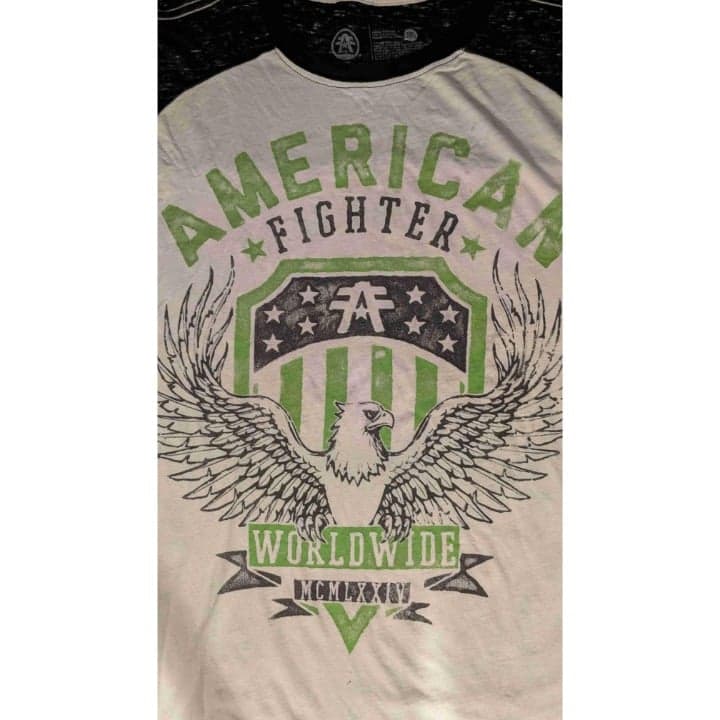 American Fighter White Graphic Crew Neck Short Sleeve T Shirt 3XL - Thumbnail 2