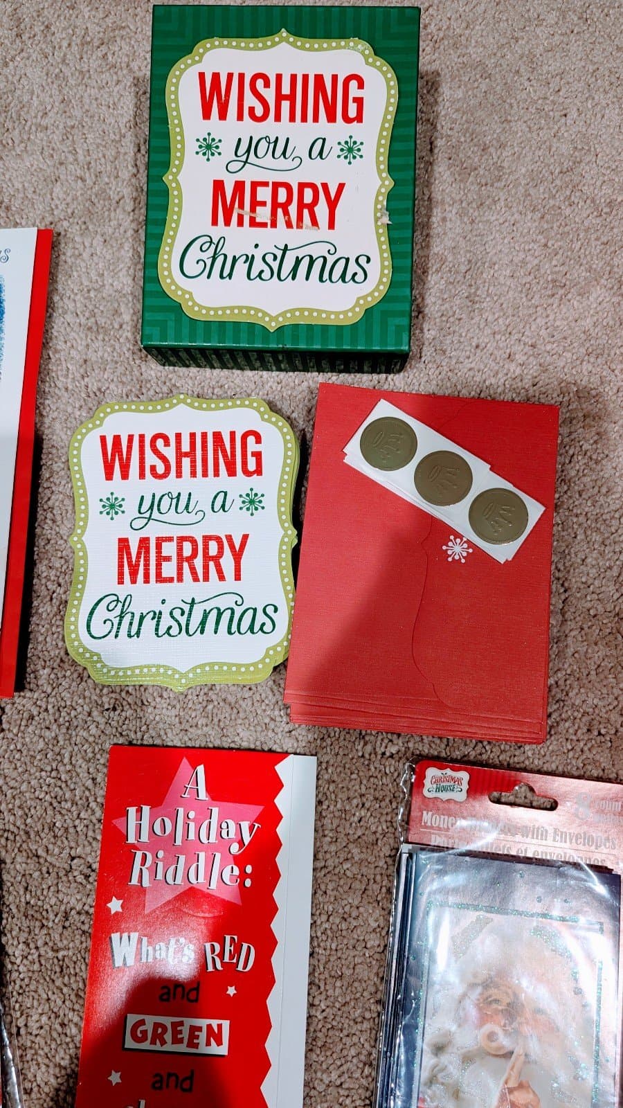 Lot of Christmas Cards and Christmas Card money holders. 18 of each. - Thumbnail 2