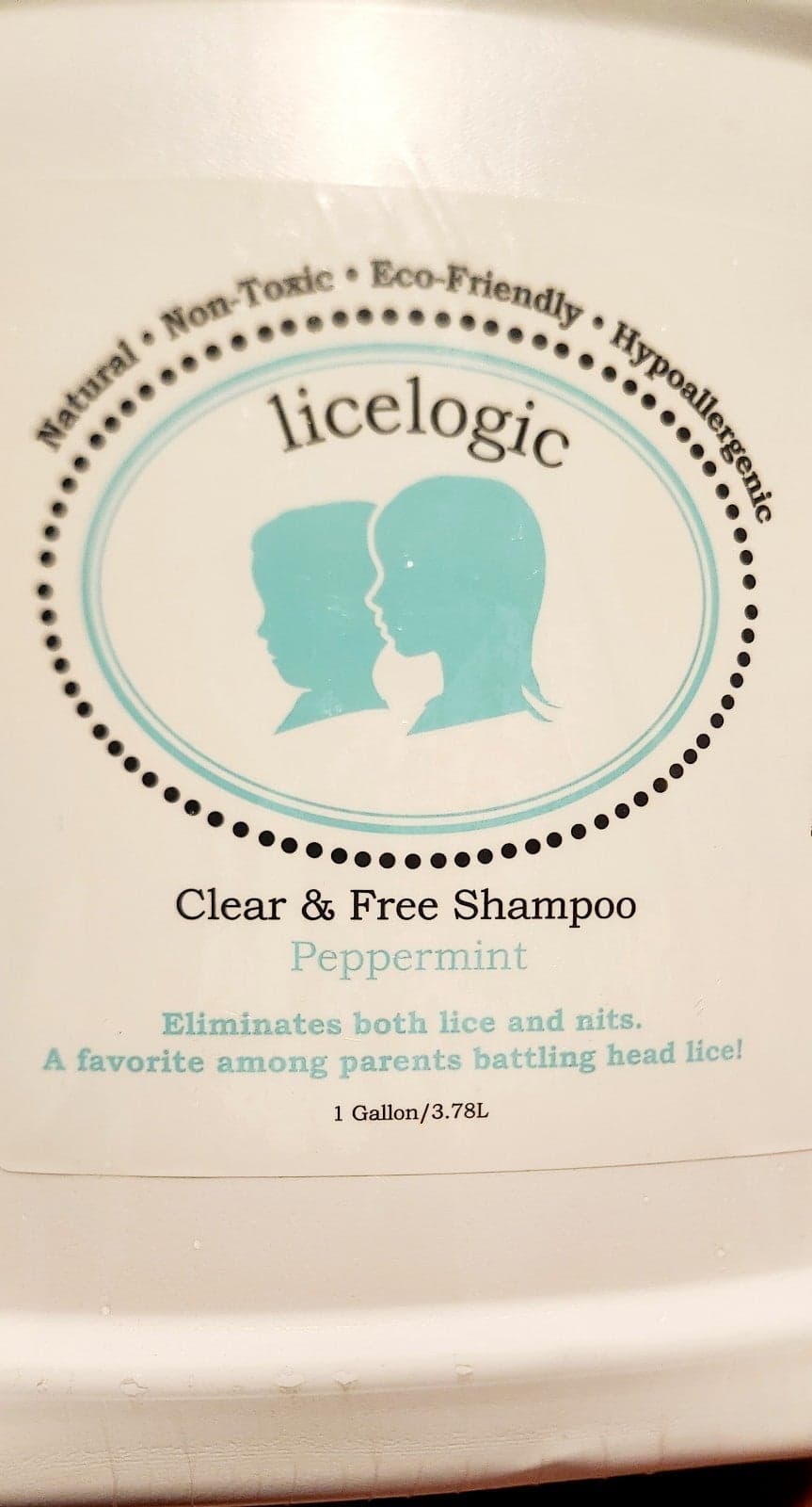 Licelogic Clear & Free Peppermint Head Lice Shampoo Non Toxic Gallon Size Sealed - Thumbnail 2