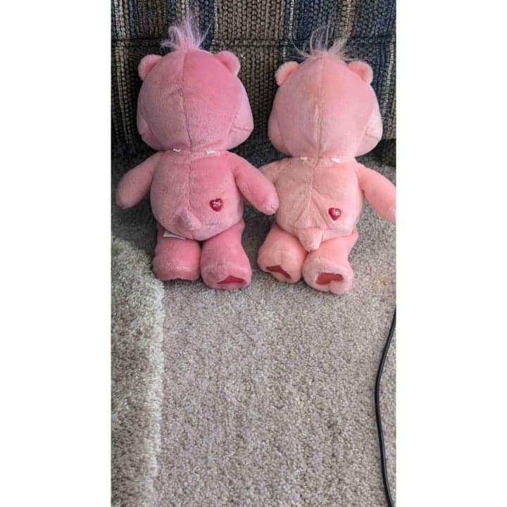 Care Bears Pink Furry Heart Rainbow Stuffed Toy 8 Inch 2002 - Thumbnail 2
