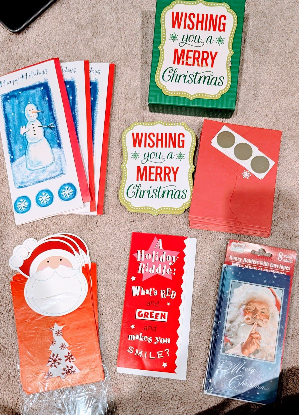 Lot of Christmas Cards and Christmas Card money holders. 18 of each. - Image 1