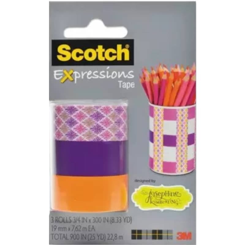 3- 3M Scotch expressions tape 3 pack starburst/purple/orange - Thumbnail 2