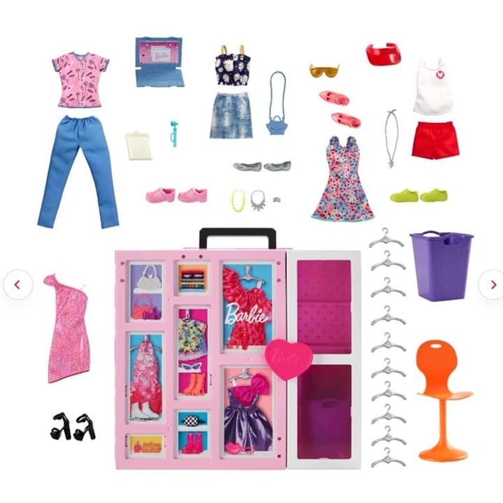 Mattel Barbie Dream Closet Fashion Beauty Playset Rotating Rack Accessories - Thumbnail 5