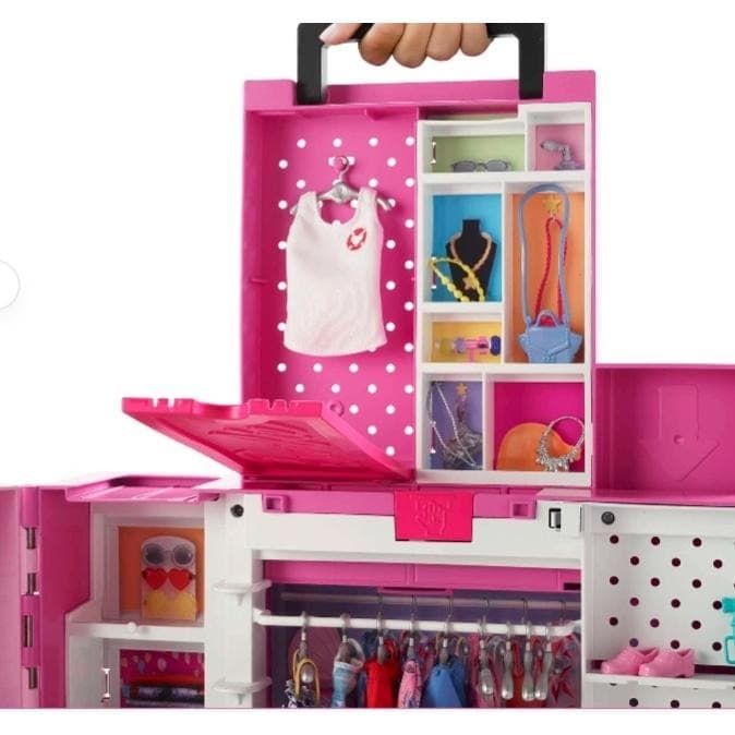 Mattel Barbie Dream Closet Fashion Beauty Playset Rotating Rack Accessories - Thumbnail 3