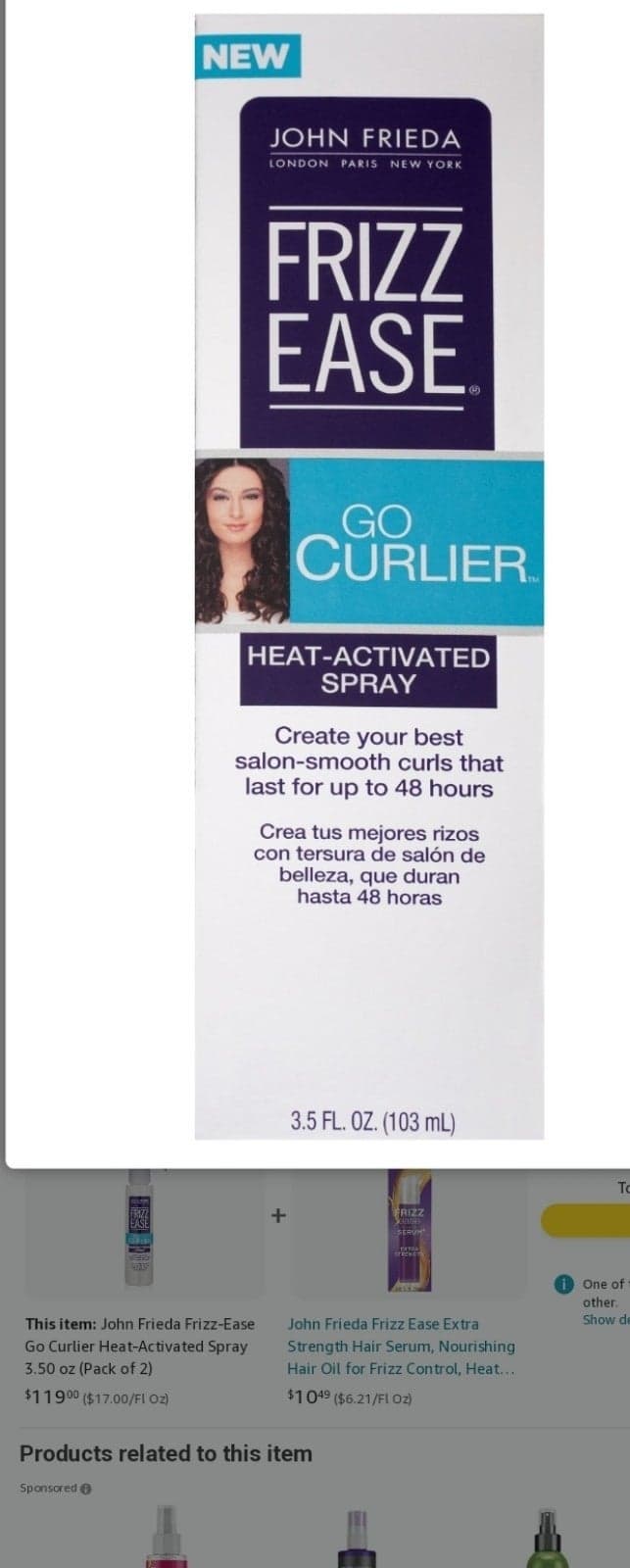 John Frieda Frizz-Ease Go Curlier Heat-Activated Spray 3.50 oz - Thumbnail 3