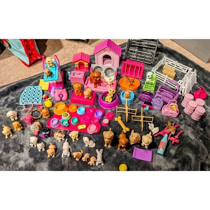 Barbie Doll Pet Playset Cats Dogs Park Kennels Fences Accessories - Thumbnail 6