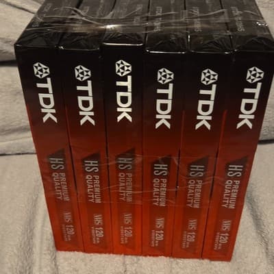 Lot of 6 TDK T-120 Minutes HS VHS Tapes 6 hour Premium Quality Blank Tapes - Image 1
