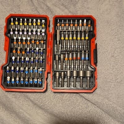 Toolkits Mixed Bit Set Steel Red & Black with Additional Bits - Image 1