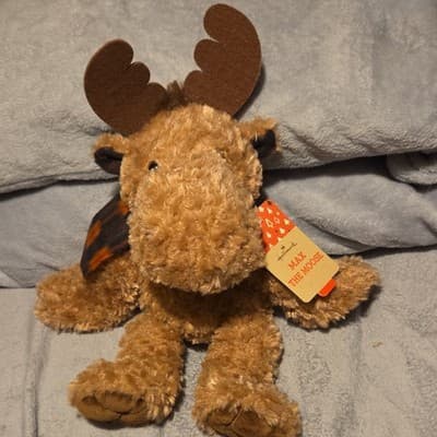 Hallmark Max the Moose Plush Stuffed Animal Medium Brown with Antlers - Thumbnail 2