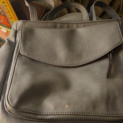 Relic Gray Backpack with Flap Closure Stitching Accents Top Handle Women’s - Image 1