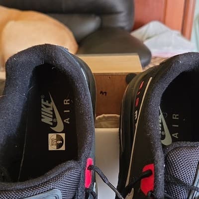 Nike Air Max Black Red White Men's Low Top Lace Up Athletic Sneakers Running - Thumbnail 3
