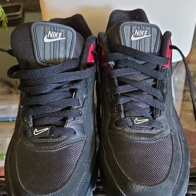 Nike Air Max Black Red White Men's Low Top Lace Up Athletic Sneakers Running - Thumbnail 2