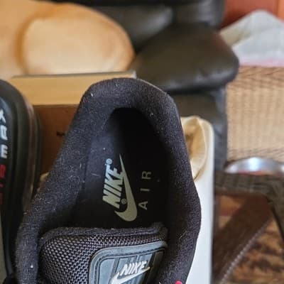 Nike Air Max Black Red White Men's Low Top Lace Up Athletic Sneakers Running - Thumbnail 4