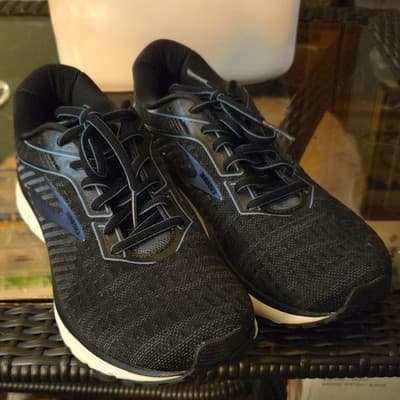 Brooks Ghost Men's Black Blue Mesh Running Shoes Athletic Low Top Lace Up - Image 1