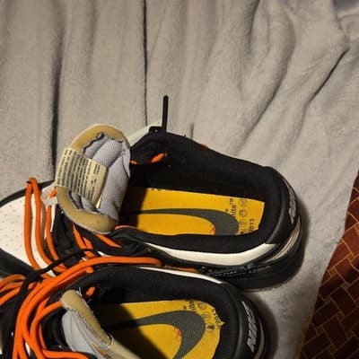 Nike Off-White Dunk Low Black White Orange Men's Low Top Lace Up Sneakers - Thumbnail 3