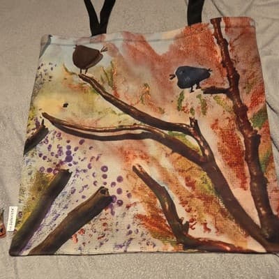 Le Galeriste Art Print Bird Shoulder Bag Multicolor Black Strap Accents Women’s - Image 1
