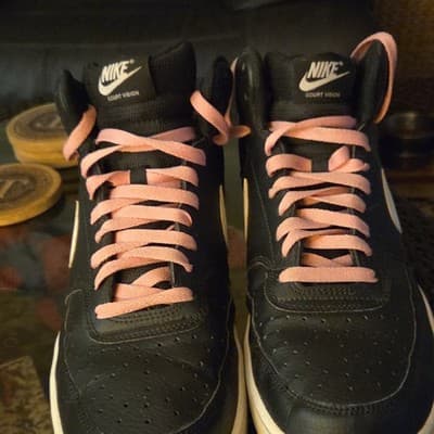 Nike Court Vision Black Pink Men's High Top Lace Up Athletic Sneakers - Thumbnail 3