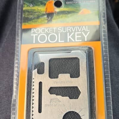 State of Mind Pocket Survival Tool Key Multi-Tool, 10 Tools, Stainless Steel - Image 1