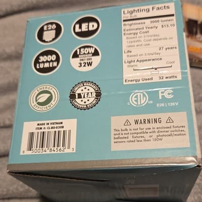 3 Panel LED Utility Light 3000 Lumen 32W 5000K Daylight ETL FCC Listed - Thumbnail 3