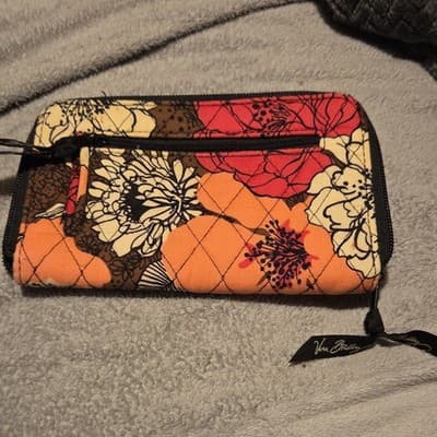 Vera Bradley Floral Quilted Zip-Around Wallet, Credit Card Folding, Women's - Image 1