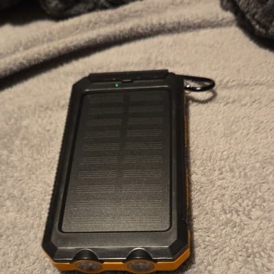 Xeternal Solar Charger Power Bank 20000mAh LED IP68 Compass USB Black/Orange - Image 1