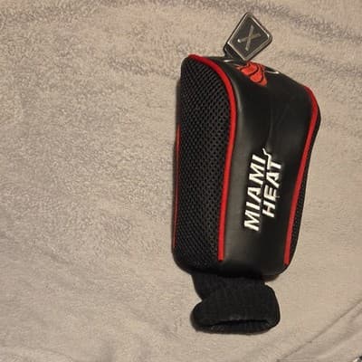 Miami Heat Golf Wood Head Cover Black Red Leather Mesh - Thumbnail 3