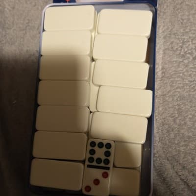 Cardinal Double Nine Dominoes 55 Jumbo Color-Dot Tiles Tin Case 2+ Ages 4+ - Thumbnail 2