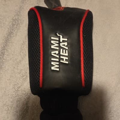 Miami Heat Golf Wood Head Cover Black Red Leather Mesh - Image 1