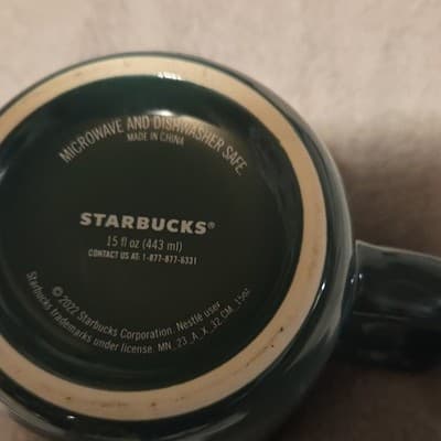 Starbucks Green Ceramic Coffee Mug 15 fl oz - Solid Color Logo 2022 - Thumbnail 2