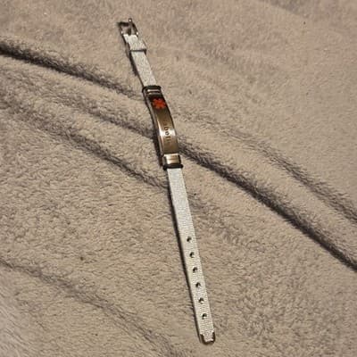 Diabetic Medical ID Bracelet Stainless Steel Silver Mesh Adjustable Engraved - Thumbnail 4