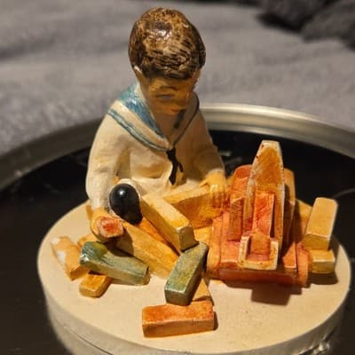 Sebastian Miniatures Ceramic Boy Figurine Hand Painted Limited Edition - Image 1