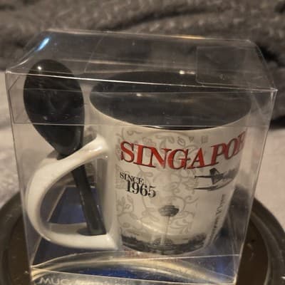 Singapore Tourism Board Ceramic Mug & Spoon Merlion Landmarks Printed - Thumbnail 4