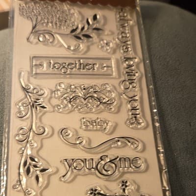 Heidi Grace Designs Clear Acrylic Cling Stamps Words & Phrases Flowers & Plants - Image 1