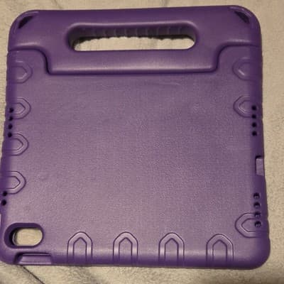 Purple Rugged Rigid Plastic Tablet Case with Handle, Stand, Shockproof - Thumbnail 2