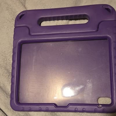 Purple Rugged Rigid Plastic Tablet Case with Handle, Stand, Shockproof - Image 1