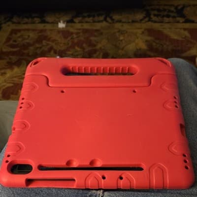 ZIVA Red Rugged Silicone Tablet Case with Handle, Stand, Shockproof - Thumbnail 2