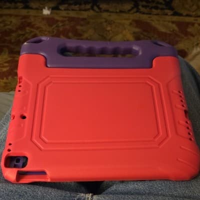 Red Purple Silicone Tablet Stand Case with Handle, Integrated Stand - Thumbnail 2