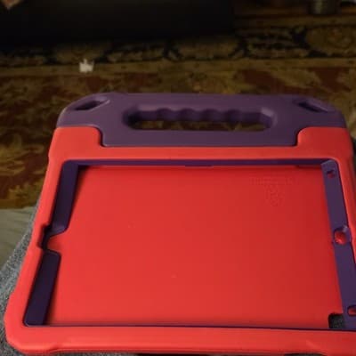 Red Purple Silicone Tablet Stand Case with Handle, Integrated Stand - Image 1