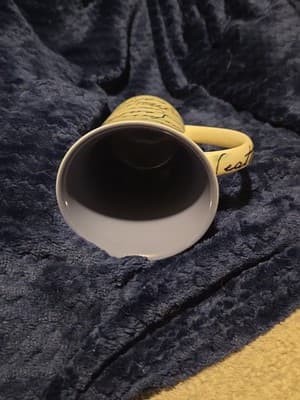 Seattle Space Needle Souvenir White Coffee Cup Mug Purple Inside Cup - Thumbnail 2