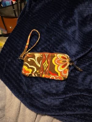 Vera Bradley Paprika Orange Quilted Wristlet Wallet Zip Around Clutch Bag - Image 1