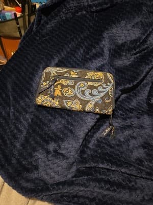 Vera Bradley Blue Accordion Wristlet Wallet with RFID Mayfair in Bloom Pattern - Thumbnail 2