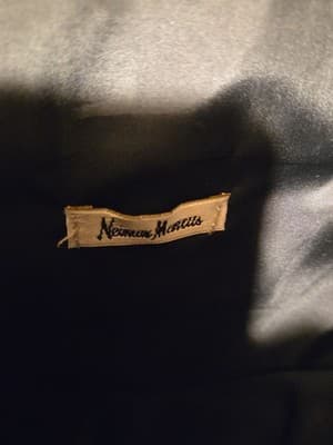 Large Black Leather Tote Bag with Ostrich Leather Shoulder Purse Neiman Marcus - Image 1
