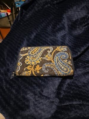 Vera Bradley Blue Accordion Wristlet Wallet with RFID Mayfair in Bloom Pattern - Thumbnail 3