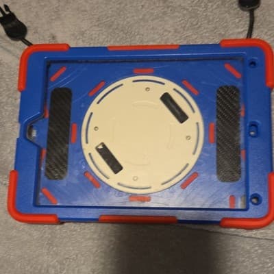 Red Blue Silicone Rugged Tablet Case with Handle, Integrated Stand - Image 1