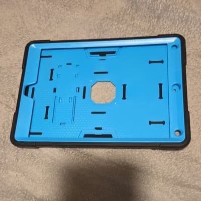 Black Blue Rugged Silicone Tablet Case with Stand, Shockproof, Impact Resistant - Image 1