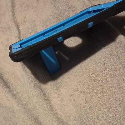 Black Blue Rugged Silicone Tablet Case with Stand, Shockproof, Impact Resistant - Thumbnail 4