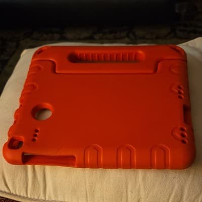 Orange Rugged Silicone Tablet Case with Handle, Stand, Shockproof - Thumbnail 2